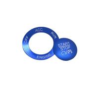 VFEBTSD Compatibile con Dodge Durango Challenger Chrysler Grand Cherokee Ram 1500 2018 Anello di finitura del pulsante di accensione e avviamento del motore dell'auto(Blue)