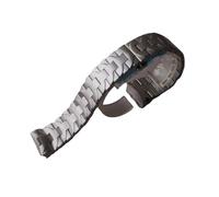 VFEBTSD Compatibile con Panerai Strap Luminor Pam441 111 Braccialetto Chiusura Farfalla 24mm Interfaccia Arco Solido Acciaio Inossidabile Nero Argento Cinturino, 24mm