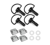 VFEBTSD Compatibile con scooter fuoristrada moto da strada, Suzuki, Ducati, Aprilia, 19 mm, universale, a sgancio rapido, anello a D, clip di fissaggio per carenatura da corsa (4 pezzi, nero)