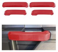 VFEBTSD Copertura per maniglia interna della portiera in fibra di carbonio, accessorio decorativo per interni, compatibile con Ford F150 2015-2020 (maniglia rossa)