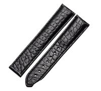 VFEBTSD Crocodile Leather Watch Strap Men's And Women's Style Compatible With Omega Compatible With Seahorse Deville Original Watch Band 18mm 19mm 20mm Bracelet(Black-No buckle,21mm)