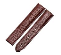 VFEBTSD Crocodile Leather Watch Strap Men's And Women's Style Compatible With Omega Compatible With Seahorse Deville Original Watch Band 18mm 19mm 20mm Bracelet(Brown-No buckle,21mm)