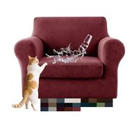 VFGFDJNDFX Copripoltrona 1 Posto Impermeabile Elasticizzato Copridivano In Velluto, Copri Divano Antiscivolo Copridivani Universale Con Copri Seduta Divano