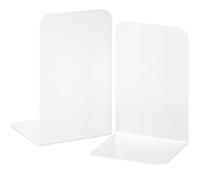 VFINE Fermalibri in metallo bianco, fermalibri per mensole, fermalibri per scaffali, fermalibri, fermalibri per libri pesanti, colore bianco, 1 paio