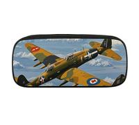 VFKLT Astuccio portatile con aeroplano della Seconda Guerra Mondiale, astuccio per matite, matite, trucchi, cosmetici, per donne e uomini, Nero, One size, Astuccio portamatite