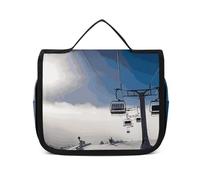 VFKLT Beauty case da viaggio da appendere con skilift at Sunshine, borsa per il trucco, organizer impermeabile, per donne e uomini, bianco, 22,6 x 7,1 x 18,5 cm, borsa da toilette da appendere,