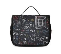 VFKLT Beauty case da viaggio per matematica e fisica, da appendere, impermeabile, per donne e uomini, bianco, 22,6 x 7,1 x 18,5 cm, borsa da toilette da appendere, bianco, 8.9 x 2.8 x 7.3 inch, Borsa