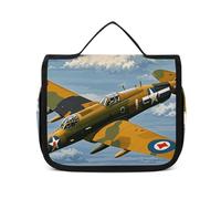VFKLT Borsa da toilette da appendere, borsa da viaggio per aerei della Seconda Guerra Mondiale, Borsa per il trucco da viaggio, organizer per cosmetici, impermeabile, per donne e uomini, bianco, 22,6