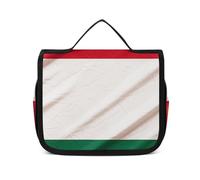 VFKLT Borsa da toilette da appendere con bandiera italiana, borsa da viaggio organizer per cosmetici impermeabile per donne e uomini, bianca, 22,6 x 7,1 x 18,5 cm, borsa da toilette da appendere,