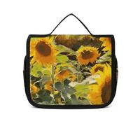 VFKLT Borsa da toilette da appendere con girasoli dopo la pioggia, borsa da viaggio organizer per cosmetici impermeabile per donne e uomini, bianco, 22,6 x 7,1 x 18,5 cm, borsa da toilette da
