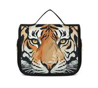 VFKLT Borsa da toilette da appendere, con scritta "Year of The Tiger Face Tigre", organizer per cosmetici, impermeabile, per donne e uomini, colore bianco, 22,6 x 7,1 x 18,5 cm, borsa da toilette da