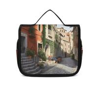 VFKLT Borsa da toilette da appendere Street of Italy borsa da viaggio organizer per cosmetici impermeabile per donne e uomini, bianco, 22,6 x 7,1 x 18,5 cm, borsa da toilette da appendere, Bianco, 8.9