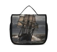 VFKLT Borsa da toilette sospesa a vela in tempesta borsa per il trucco organizer impermeabile per donne e uomini, bianco, 22,6 x 7,1 x 18,5 cm, borsa da toilette da appendere, bianco, 8.9 x 2.8 x 7.3