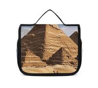 VFKLT Borsa da toilette sospesa Antico Egitto Piramide Viaggio Trucco Borsa Organizzatore Impermeabile Borsa Cosmetica per Donne Uomini, Bianco, 22,6 x 7,1 x 18,5 cm, Borsa da toilette appesa, bianco,
