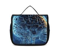 VFKLT Borsa da toilette sospesa con intelligenza artificiale cervello, borsa da viaggio organizer per cosmetici impermeabile per donne e uomini, bianca, 22,6 x 7,1 x 18,5 cm, borsa da toilette da