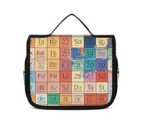 VFKLT Borsa da toilette sospesa con tavola periodica degli elementi, borsa da viaggio organizer per cosmetici impermeabile per donne e uomini, bianca, 22,6 x 7,1 x 18,5 cm, borsa da toilette da