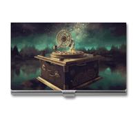 VFKLT Dream Music Box Porta Biglietti da Visita Tasca Sottile Portatile in Metallo Porta Biglietti da Visita Organizzatore per Biglietti da Visita Portafoglio per Carte di Credito Multi Card Case per