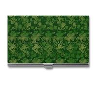 VFKLT Sfondo giorno di San Patrizio Glitter Porta biglietti da visita Tasca sottile portatile in metallo Porta biglietti da visita Organizzatore per biglietti da visita Portafoglio per carte di