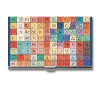 VFKLT Tasca porta biglietti da visita con tavola periodica degli elementi, sottile, portatile, in metallo, organizer per biglietti da visita, portafoglio per carte di credito, per uomini e donne,