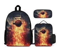 VFKLT Zaino da basket con portapranzo, astuccio da 3 pezzi, borsa da viaggio, zaino casual per laptop, bianco, taglia unica, zaini da viaggio, Bianco, taglia unica