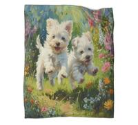 VFKLZCNYR Coperta in pile con stampa con cane maltese, morbida e lussuosa, con design 3D, per divano e letto, in microfibra morbida, calda, per letto e divano, 150 x 200 cm