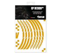 VFLUO GP Design, Kit Strisce adesive Retro Riflettente per Cerchi motorino (1 Ruota), 3M Technology, Strisce Larghezza XL: 10 mm, Oro