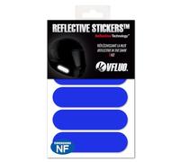 VFLUO - Kit 4 Strisce adesive blu retroriflettenti per casco moto - adesive omologate per misure FR - Alta visibilità, tecnologia 3M™ - sobrio e di design - massima aderenza