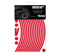 VFLUO - Kit Strisce retroriflettenti per Cerchi Moto, Adesivi rifrangenti per 1 Ruota, 3M Technology™ - Alta visibilità Laterale - Sobrio e di Design - Facile Posa