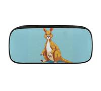 VFMKT Astuccio in pelle impermeabile carino portapenne da viaggio per cosmetici borsa organizer portapenne per uomini e donne, divertente cartone animato canguro zoo