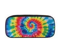 VFMKT Astuccio in pelle impermeabile carino portapenne da viaggio per cosmetici borsa organizer portapenne per uomini e donne, tie dye arcobaleno