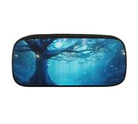 VFMKT Astuccio in pelle impermeabile carino portapenne da viaggio per cosmetici borsa organizer portapenne per uomini e donne, fantasia mistica blu natura
