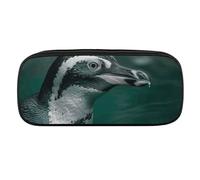 VFMKT Astuccio in pelle impermeabile carino portapenne da viaggio per cosmetici borsa organizer portapenne per uomini e donne, un pinguino nell'acqua