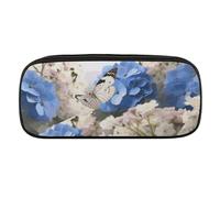 VFMKT Astuccio in pelle impermeabile carino portapenne da viaggio per cosmetici organizer portapenne per uomini e donne, ortensie, margherite, farfalle