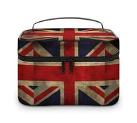 VFMKT Beauty case con bandiera britannica, portatile, da viaggio, con cerniera, organizer per trucchi da donna, 25 x 18 x 15 cm, Bandiera britannica, 25x18x15cm
