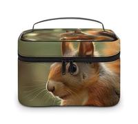 VFMKT Beauty case portatile da viaggio con cerniera e scoiattolo, borsa da toilette per donne e donne, Scoiattolo fauna selvatica, 25x18x15cm