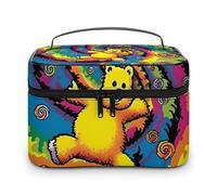 VFMKT Beauty case portatile da viaggio con orsetto del Ringraziamento che balla, borsa per cosmetici con cerniera, organizer per trucchi da donna, Orso del Ringraziamento Danz, 25x18x15cm