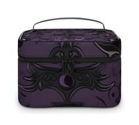 VFMKT Beauty case viola nero gotico spettrale portatile da viaggio borsa cosmetica con cerniera organizer per trucchi borsa da toilette per donne signore, 25 x 18 x 15 cm, Viola Nero Goth Spettrale