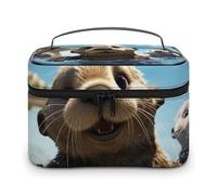 VFMKT Bella borsa per il trucco con stampa di lontra marina borsa cosmetica da viaggio borsa cosmetica con cerniera organizer per trucco borsa da toilette per donne signore, Bella stampa lontra marina