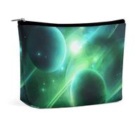 VFMKT Borsa per il trucco da donna borsa impermeabile borsa cosmetica verde pianeta borsa per il trucco con cerniera borsa da viaggio organizer per donne signore, Stile:, Taglia unica