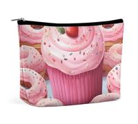 VFMKT Borsa per il trucco da donna, borsa impermeabile per cosmetici, ciambella e cupcake, con cerniera, organizer da viaggio per donne e donne, Stile:, Taglia unica
