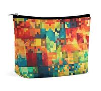 VFMKT Borsa per il trucco da donna borsa impermeabile per cosmetici con motivo pixel art astuccio per trucco con cerniera borsa da viaggio organizer per donne signore, Stile:, Taglia unica