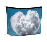 VFMKT Borsa per il trucco da donna borsa impermeabile per cosmetici Le nuvole bianche sono come un cuore astuccio per il trucco con cerniera borsa da viaggio organizer per donne signore, Stile