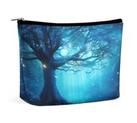 VFMKT Borsa per il trucco da donna borsa impermeabile per cosmetici mistico fantasy blu natura borsa per il trucco con cerniera borsa da viaggio organizer per donne signore, Stile:, Taglia unica