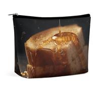 VFMKT Borsa per il trucco da donna borsa impermeabile per cosmetici pane con miele astuccio per trucco con cerniera borsa da viaggio organizer per donne signore, Stile:, Taglia unica