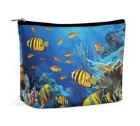VFMKT Borsa per il trucco da donna borsa impermeabile per cosmetici The Underwater World Tropical Fish Makeup Pouch con cerniera borsa da viaggio organizer per donne signore, Stile:, Taglia unica