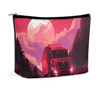 VFMKT Borsa per il trucco da donna borsa impermeabile per cosmetici Una borsa per il trucco con luna rossa con cerniera borsa da viaggio organizer per donne signore, Stile:, Taglia unica