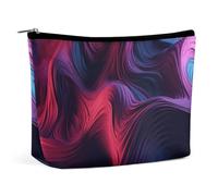 VFMKT Borsa per il trucco da donna borsa impermeabile per cosmetici viola con motivo a rendering astuccio per trucco con cerniera borsa da viaggio organizer per donne signore, Stile:, Taglia unica