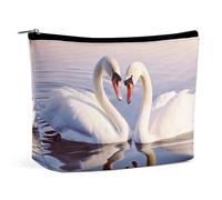 VFMKT Borsa per il trucco da donna, impermeabile, borsa per cosmetici a forma di cuore di cigno con cerniera, borsa da toeletta da viaggio organizer per donne e signore, Stile:, Taglia unica