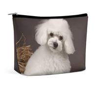 VFMKT Borsa per il trucco da donna, impermeabile, borsa per cosmetici con barboncino francese, con cerniera, organizer da viaggio per donne e signore, Stile:, Taglia unica