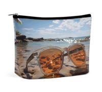 VFMKT Borsa per il trucco da donna, impermeabile, borsa per cosmetici, occhiali da sole, in spiaggia, borsa per il trucco con cerniera, organizer da viaggio per donne e donne, Stile:, Taglia unica